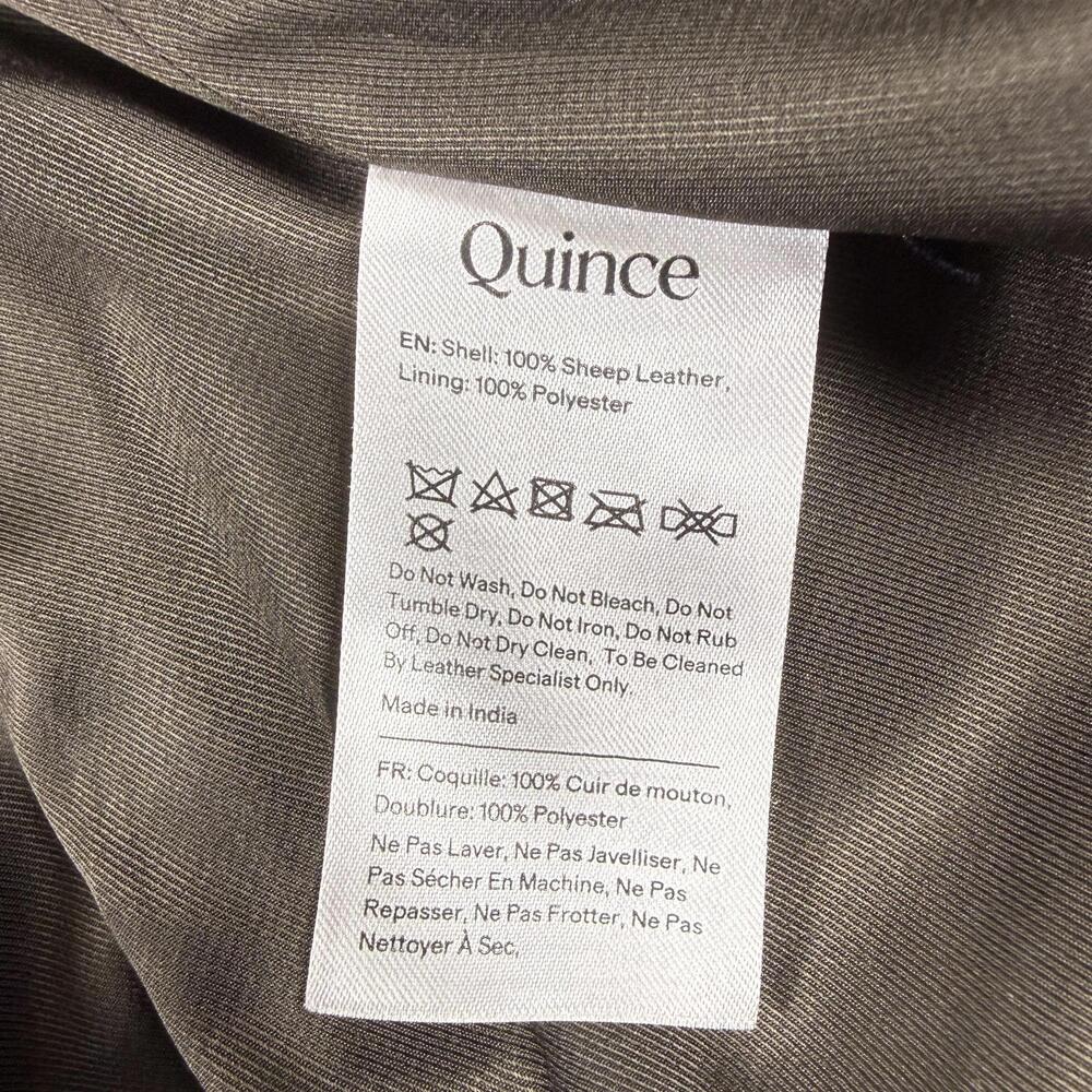 100% Leather Oversized Bomber Jacket By Quince Women's Size Small - Picture 4 of 5